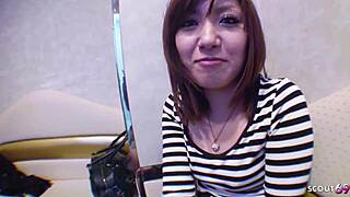 Slim Japanese Girl's First Date Ends in Deep Creampie Ride