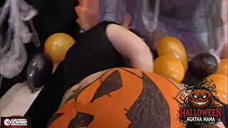 bbc jack o'lantern halloween pounding agatha mama's big brazilian milf ass anal toys gaping pussy cum tits interracial