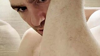 i trim my sweaty hairy armpits chest and arms post-gym for next week's photoshoot backstage