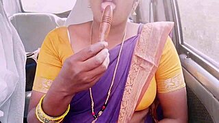 Maid's car ride turns into Telugu dirty talk sex surprise