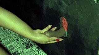 RUBBING MY ASS ON BIG BLACK COCK HE CUMS ON HAND GLORYHOLE SWING