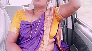 Maid's car ride turns into Telugu dirty talk sex surprise