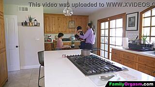 hey dad, fuck your stripper daughter while she cooks and rides your cock with wife watching