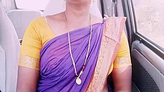 Maid's car ride turns into Telugu dirty talk sex surprise