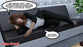 Giantess growth comic features huge tits boobs tall mini guy sex