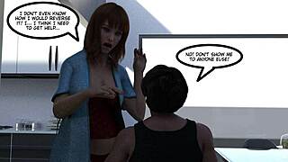 Giantess growth comic features huge tits boobs tall mini guy sex