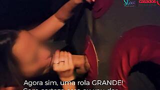 brazilian blonde wife flashes at swingers house only with hung guys - gloryhole action