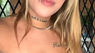 petite latina's natural tits bounce during deepthroat blowjob casting in pov
