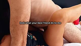 Your friends sneak over while you're gone and fuck your moaning latina neighbor hard