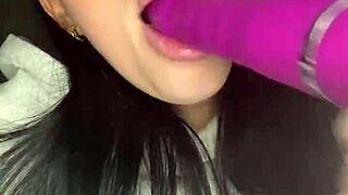 British girl explores solo toy session intimately