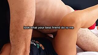 Your friends sneak over while you're gone and fuck your moaning latina neighbor hard
