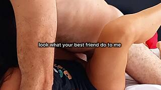 Your friends sneak over while you're gone and fuck your moaning latina neighbor hard