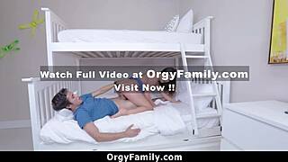 stepbro rams cock deep in tight teen sis slit at orgy