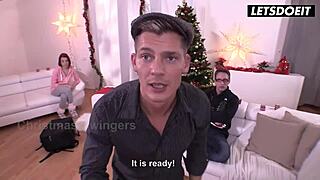 sharing my hot gf on christmas photoshoot with strangers mmf cumshot fun