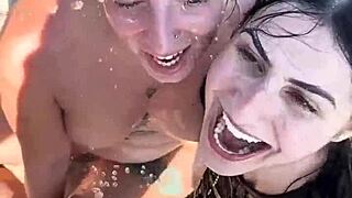 barcelona holidays turn wild with kaitlyn katsaros' dirty outdoor kisses and licks