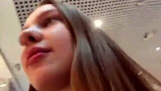 jucielussie teases with tight pants in public shopping mall