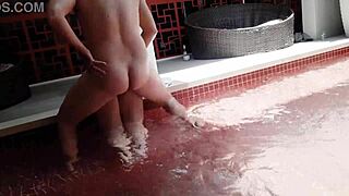 my hot blonde cousin's fat ass gapes bareback doggystyle by the pool