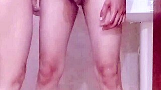 Intimate desi housewife feels deep pleasure in bathroom pussy sex