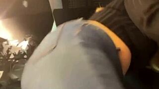 jucielussie teases with tight pants in public shopping mall