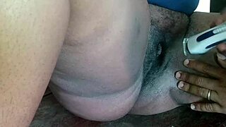 Barber Shaves Married BBW's Fat Pussy While Hubby Works - Cuckold Closeup!