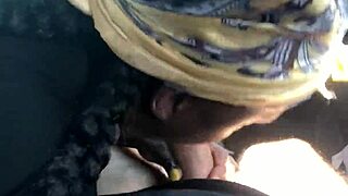 BLACK HOOKER SUCKS WHITE COCK HARD IN CAR!