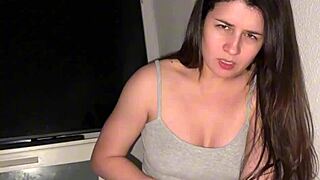 they scare me in my room and i calm the fear with my stepbro's cock close up