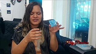 Monster Cock Alex Lima Stretches Latina Ass with Female Condom!
