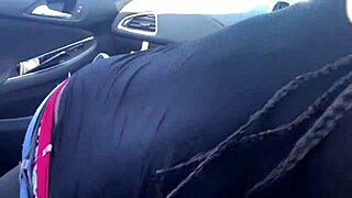 BLACK HOOKER SUCKS WHITE COCK HARD IN CAR!