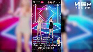 Streamer strips teasingly before wild threesome bang on live asian cam show