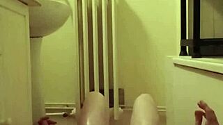 FRENCH HOUSEWIFE SLAVE SPANKS HER TITS SOLO PISSES IN BONDAGE HUMILIATION