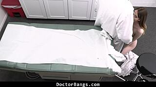 i-i'm begging doc, keep my exam secret... but your huge cock in my shy teen pussy feels too good during doggystyle!!