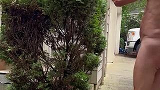 Naked Man15 Flashes Cock Ass In Garden Exhibition