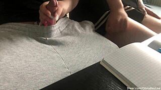 Blonde Schoolgirl Olivia Bay Flashes Big Tits And Jerks Teacher's Monster Cock
