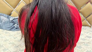 Desi Indian couple pounds juicy pussy doggystyle on Christmas with dirty talk.