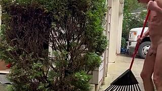 Naked Man15 Flashes Cock Ass In Garden Exhibition