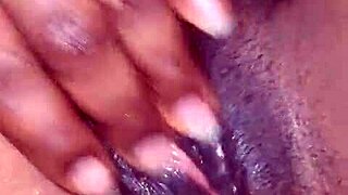 exploding all over my girlfriend's huge dripping wet pussy lips