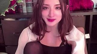 Chika Crossdresses in Crotch Net for Live Solo Session Video
