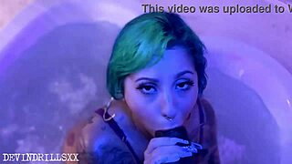 Devin's drilling that Spanishbarbiie deepthroat interracial homemade blowjob