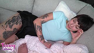 Old Dick Stretches Young Friend Nova's Tight Ass in Bent Over Doggystyle and Missionary Pounding