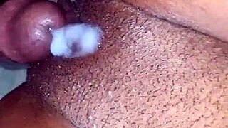exploding all over my girlfriend's huge dripping wet pussy lips