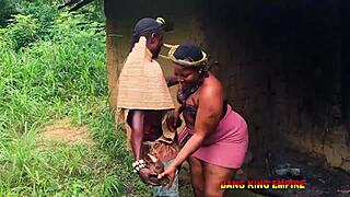 Sex-addicted bbw patricia gabriel bends for african william soft's hardcore bush pounding