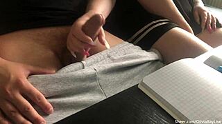 Blonde Schoolgirl Olivia Bay Flashes Big Tits And Jerks Teacher's Monster Cock