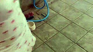 cute redhead neighbor girl with natural big tits fucks while friend works