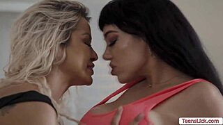 imagine these young shaved pussy lesbians locked in 69, hungrily licking each other's wet folds