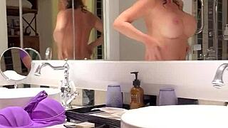 Ready to drown busty blonde milf Lenushka doll in shower bubbles while fucking her hairless wet pussy?