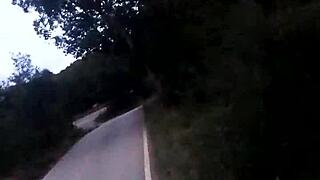 Naked flashing near road in car outdoor public exposure close up
