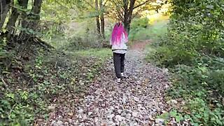 he drags teen into forest spanks her roughly fucks pussy cums in mouth she squirts