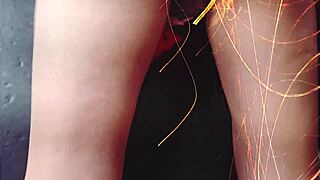 Submissive redhead wife sucks huge cock for cuck hubby then flashes ass