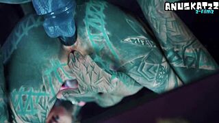 psychedelic hippies pip teases with dildo anal play and barefoot feet