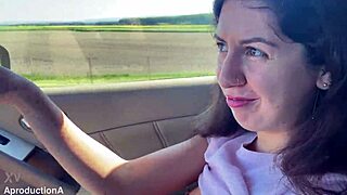 14 hour road trip pee stops clothes ripped wet pussy public